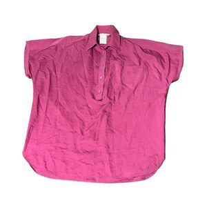 MaxMara Fuchsia/Pink Poplin Oversized Women size Medium Blouse Made in Italy